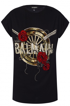 T-shirt wyszywany kamieniami, zdjęcie 1 T-shirt wyszywany kamieniami od Balmain
